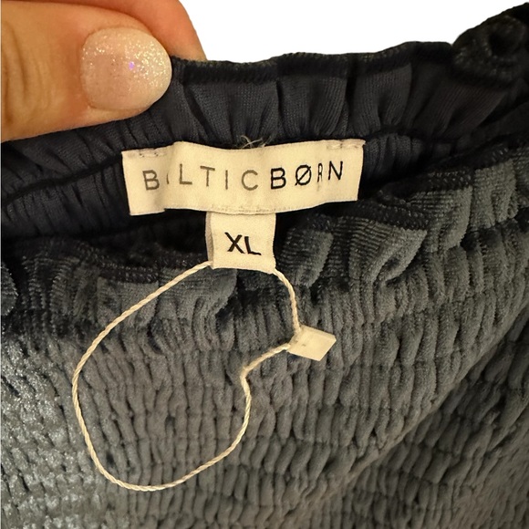 Baltic Born Women's Vivaldi Smocked Velvet Midi Dress Size XL Blue NWOT - Picture 4 of 6